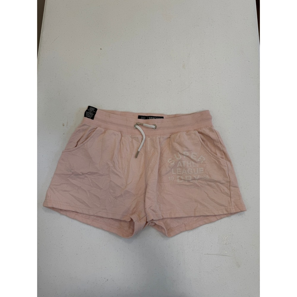 Superdry Womens Athl League Graphic Lounge Shorts Pink Drawstring Size M 6692